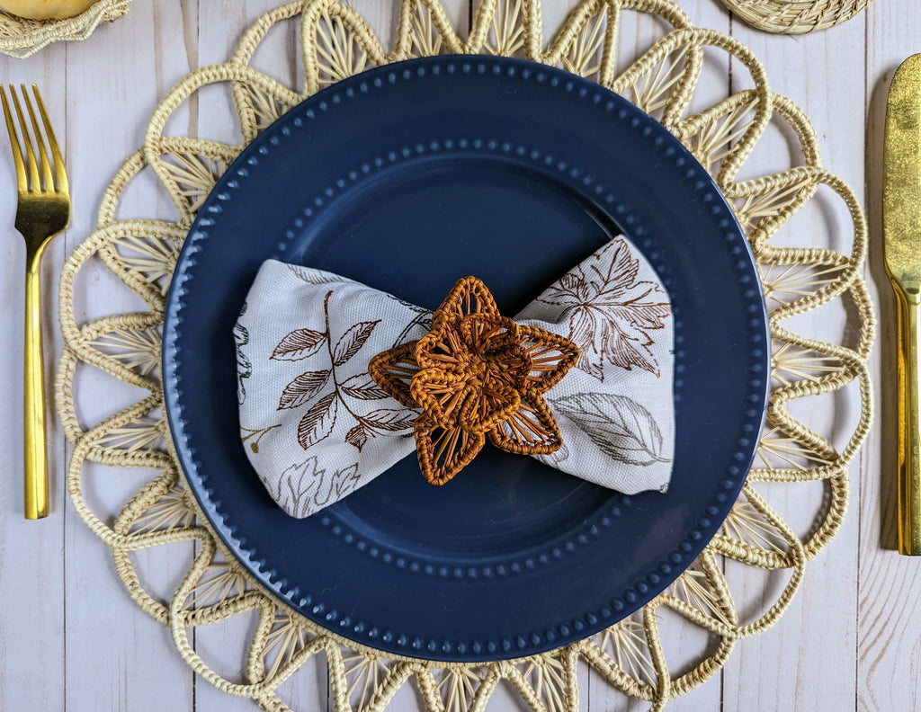 Star Flower Handwoven Iraca Napkin Ring