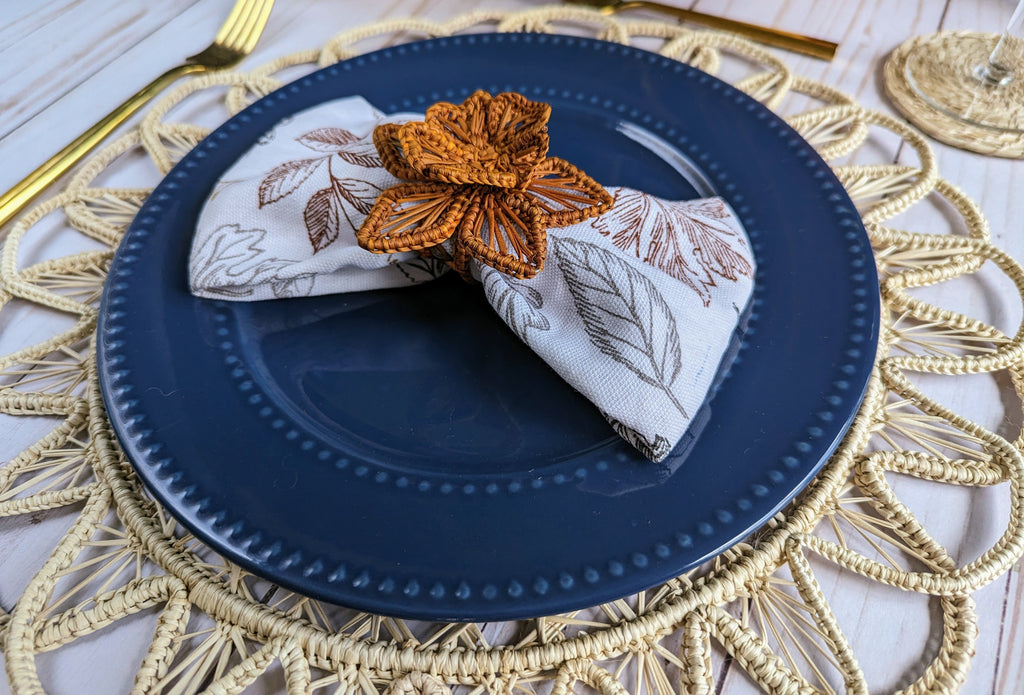 Star Flower Handwoven Iraca Napkin Ring