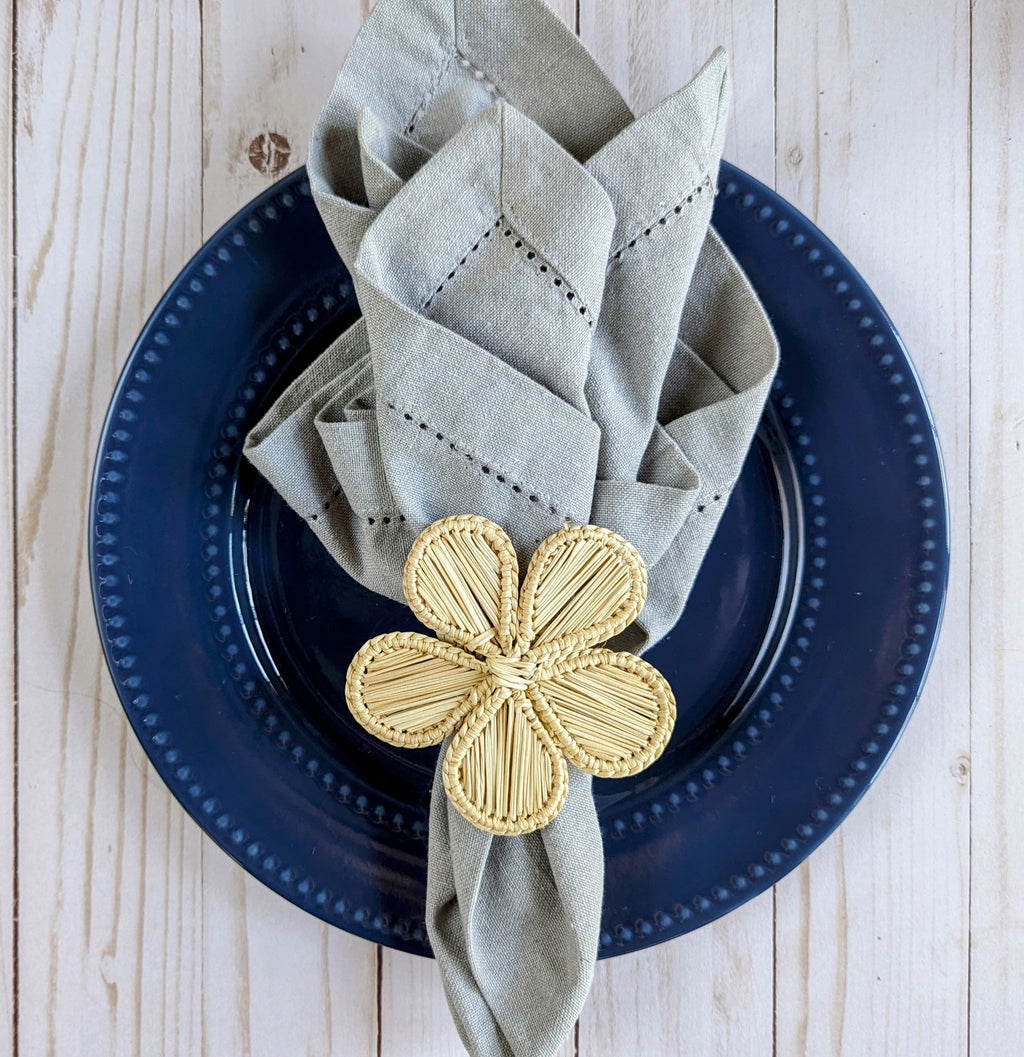 Daisy Handwoven Iraca Napkin Ring