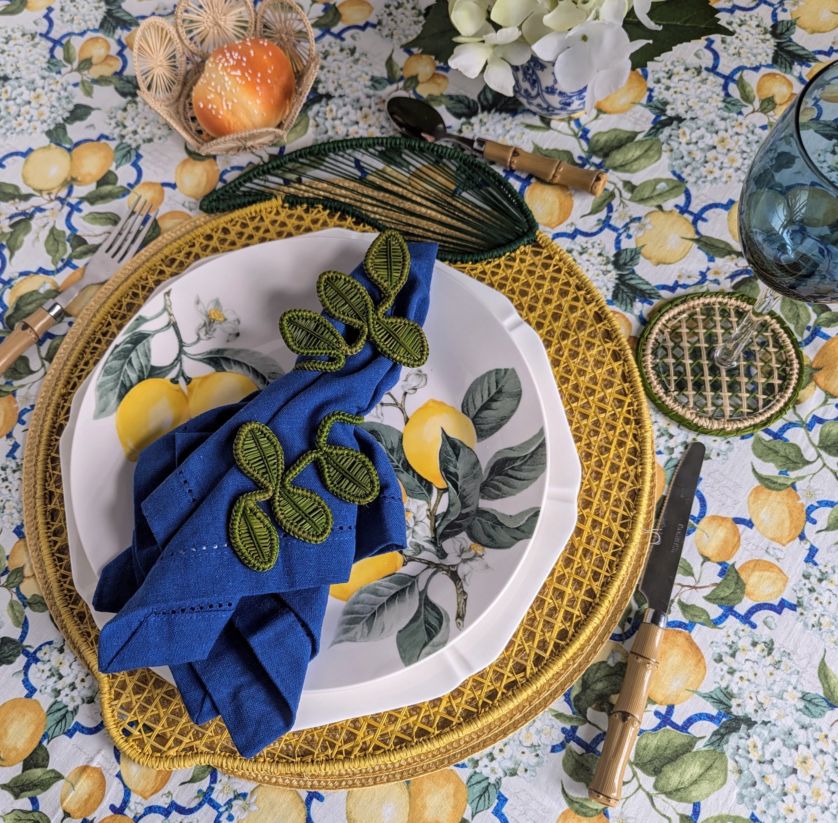 Lemon Handwoven Iraca Placemat