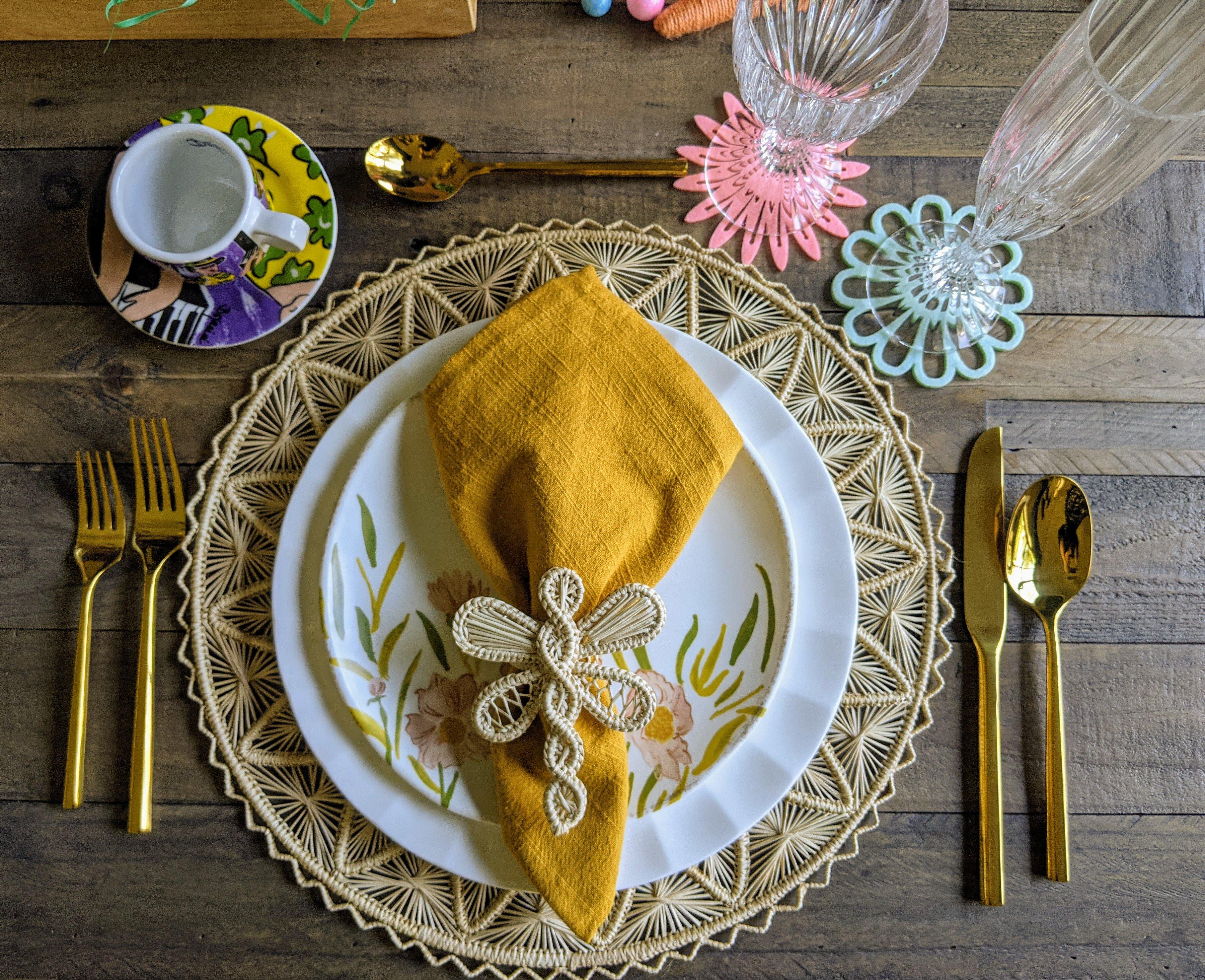 Dragonfly Handwoven Iraca Napkin Ring