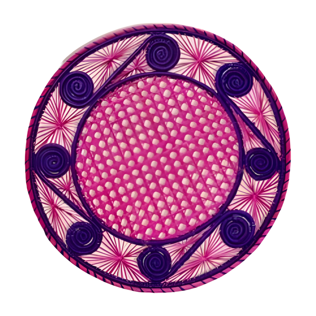 Passion Bloom Caracol Handwoven Iraca Placemat - Lilly Pulitzer inspired style