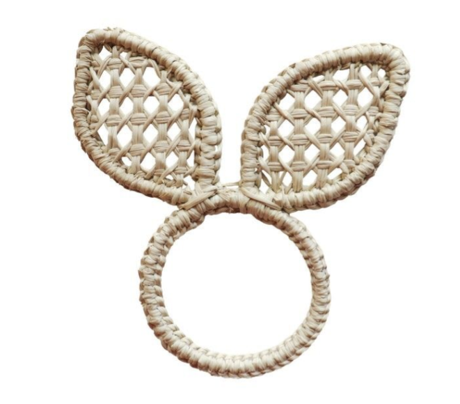 Easter Bunny Ears Handwoven Iraca Napkin Ring