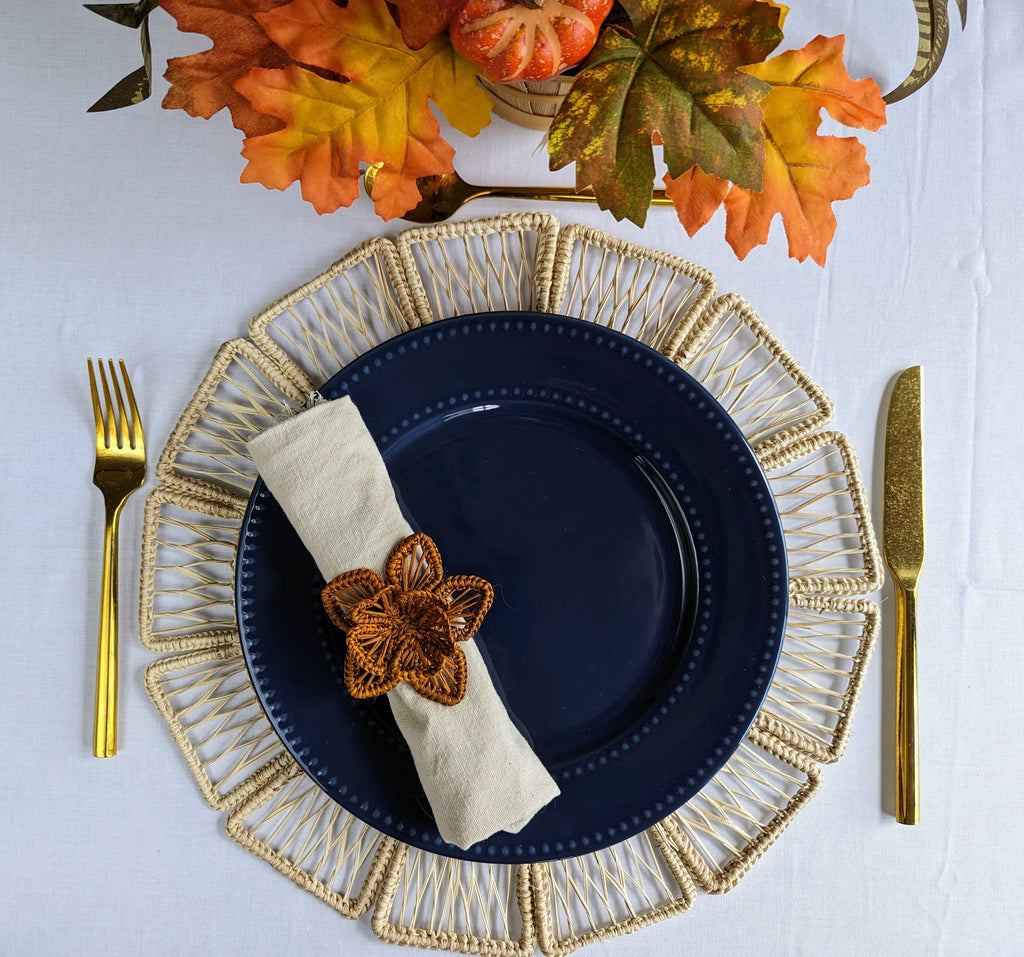 Star Flower Handwoven Iraca Napkin Ring