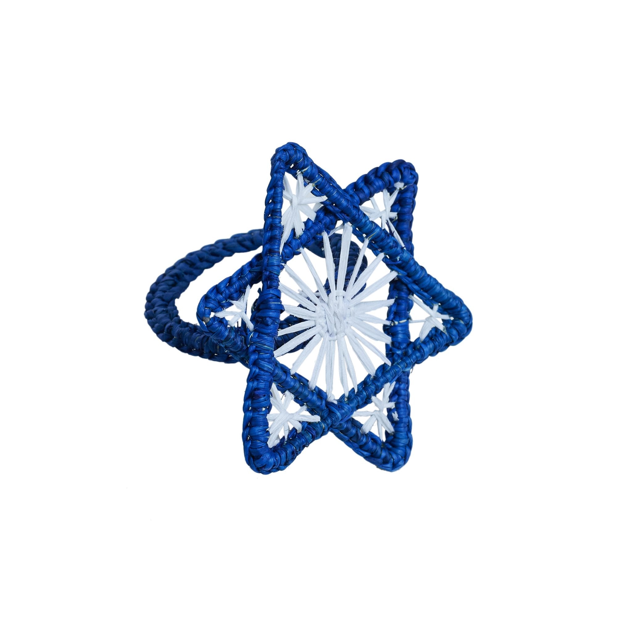 Star of David Handwoven Iraca Napkin Ring