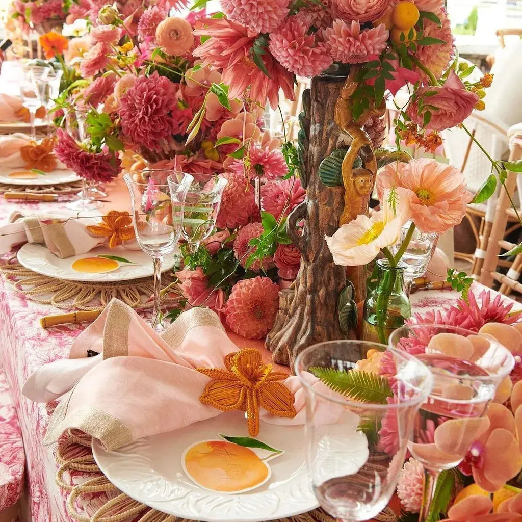 Thanksgiving Orchid Handwoven Iraca Napkin Ring