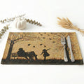 DaDalogy Bedding Set of 4 Pieces Autumn Birds Blessing Tapestry Dining Placemats 13” x 19” (Thanksgiving)