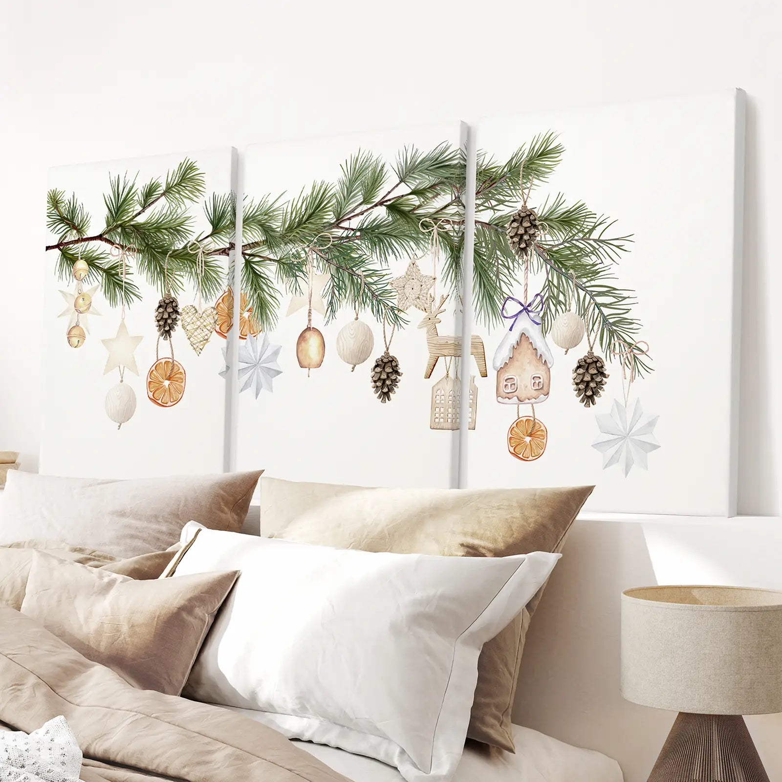 Vintage Xmas Wall Art Print Trendy Winter Decor