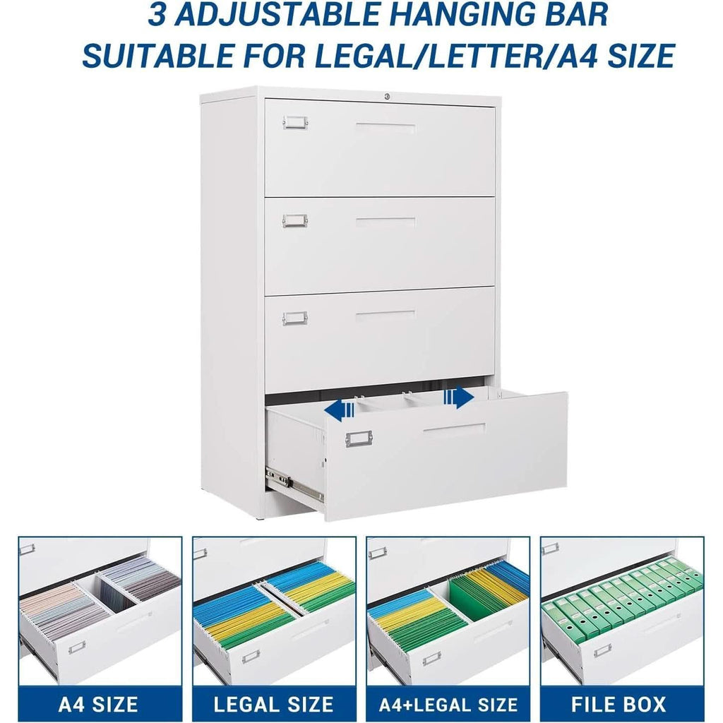 Lockable 4 Drawer Metal File Cabinet For Home Office