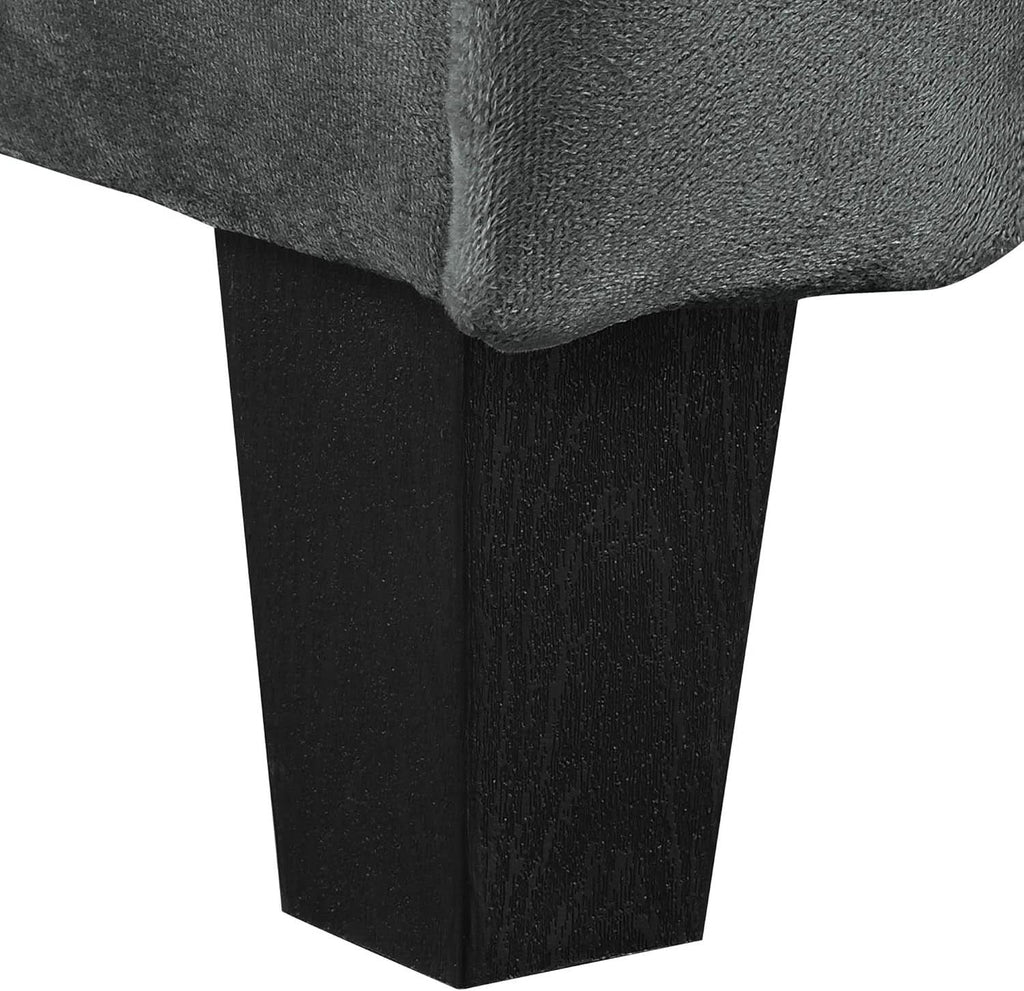 Harrington Grey Sofa Button Tufted Rolled Arm With Plush Cushions