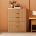 Distressed Fluted Dresser Featuring Six Drawers 42Inch