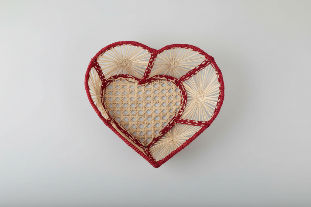 Heart Handwoven Iraca Palm Basket