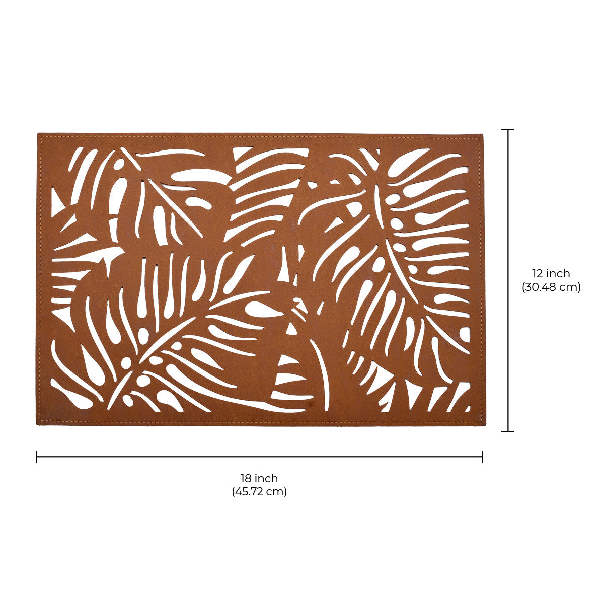 Monstera Leaf Cut Out Leather Placemats - Set of 6