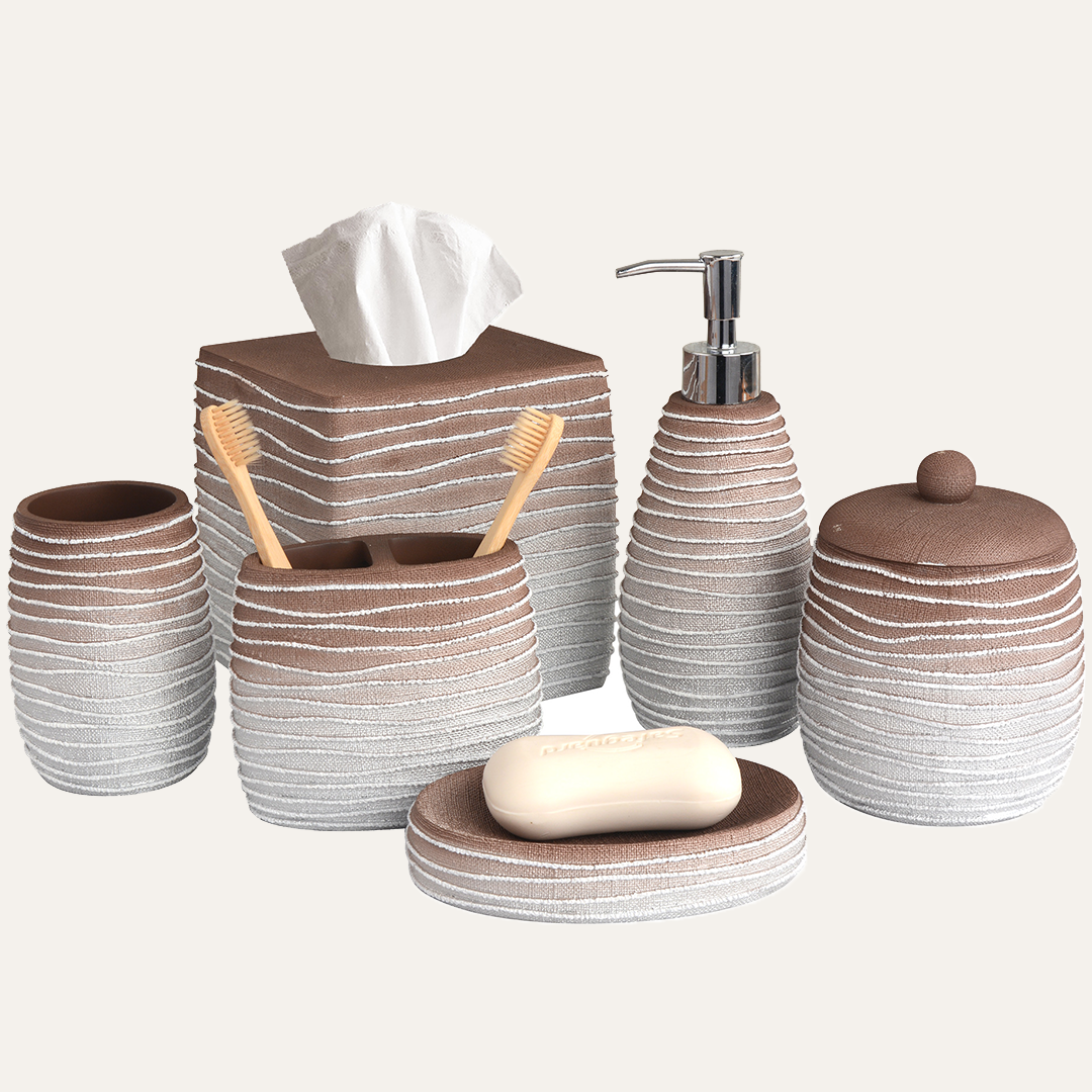 The Antonetta Collection – Elegant Modern Bathroom Décor Accessories Set of 6