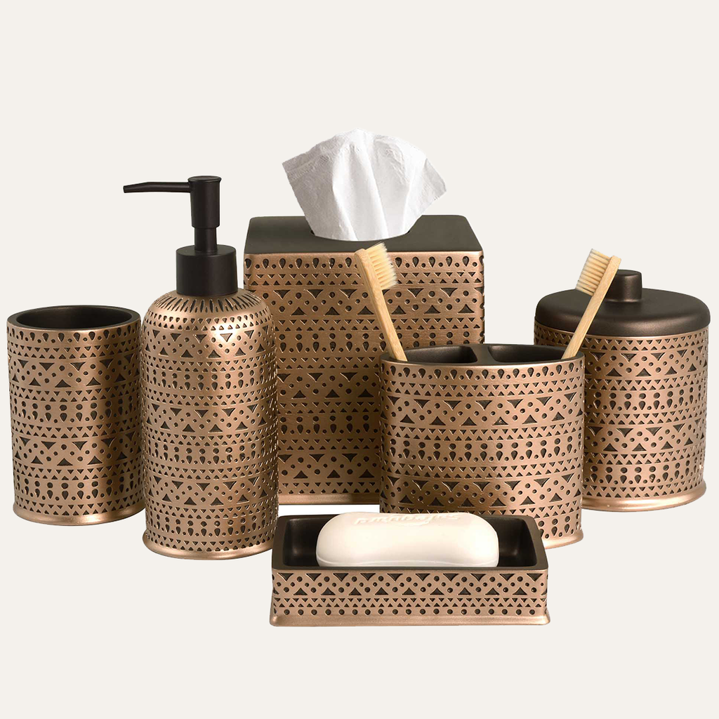 The Cappello Collection - Elegant Modern Bathroom Décor Accessories Set of 6