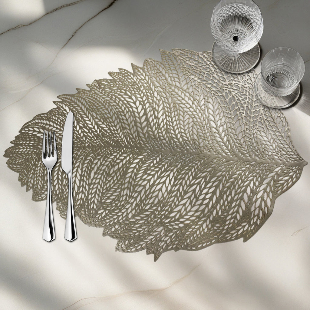 Leaf Cut Out Vinyl Placemats - Set of 6