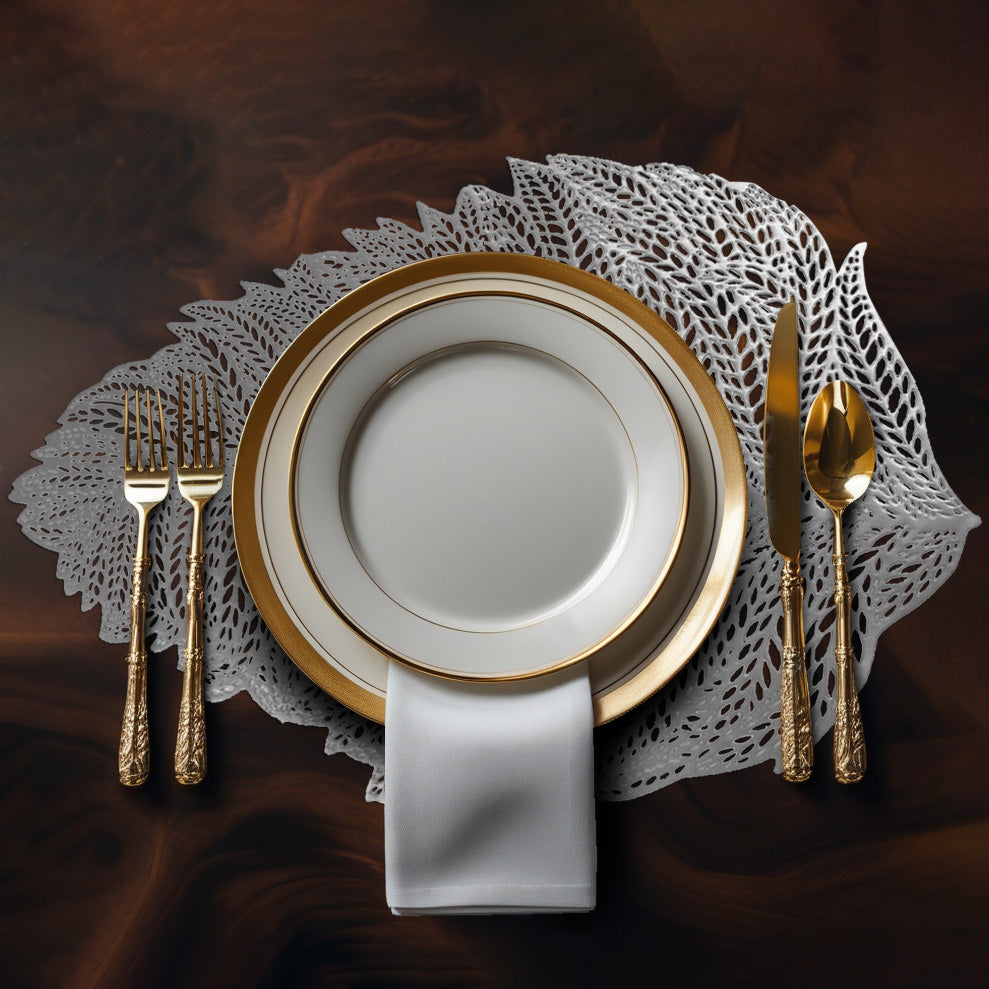 Leaf Cut Out Vinyl Placemats - Set of 6