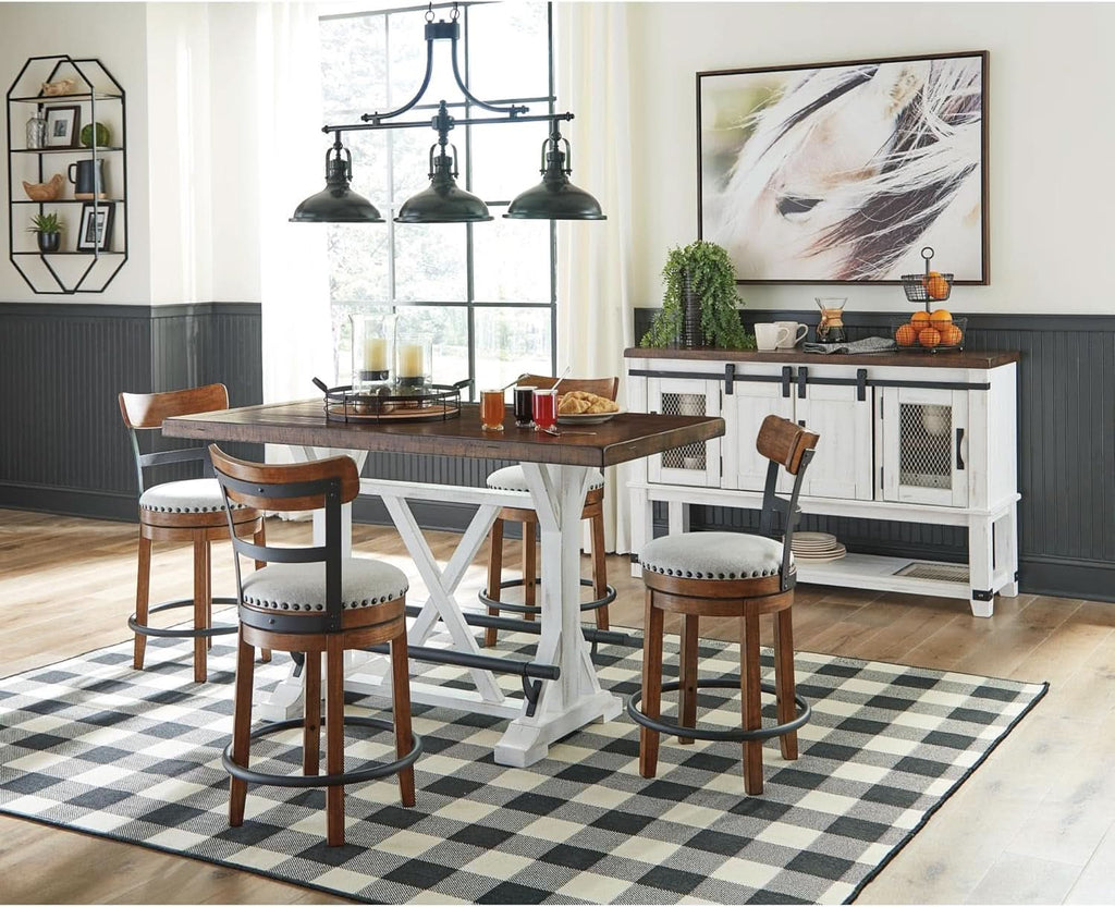 Rustic Farmhouse 24.5 Inch Counter Height Swivel Bar Stool