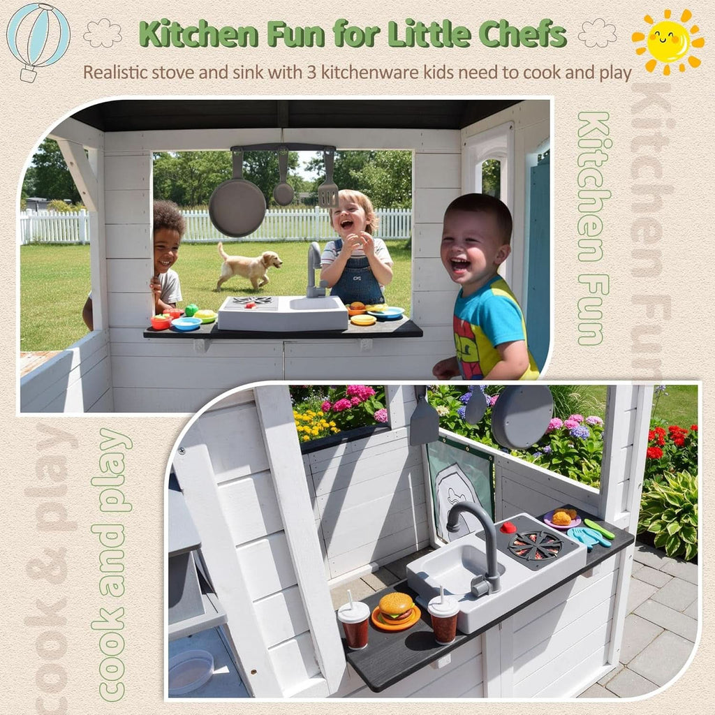 Weatherproof Cedar Outdoor Playhouse With Dutch Door