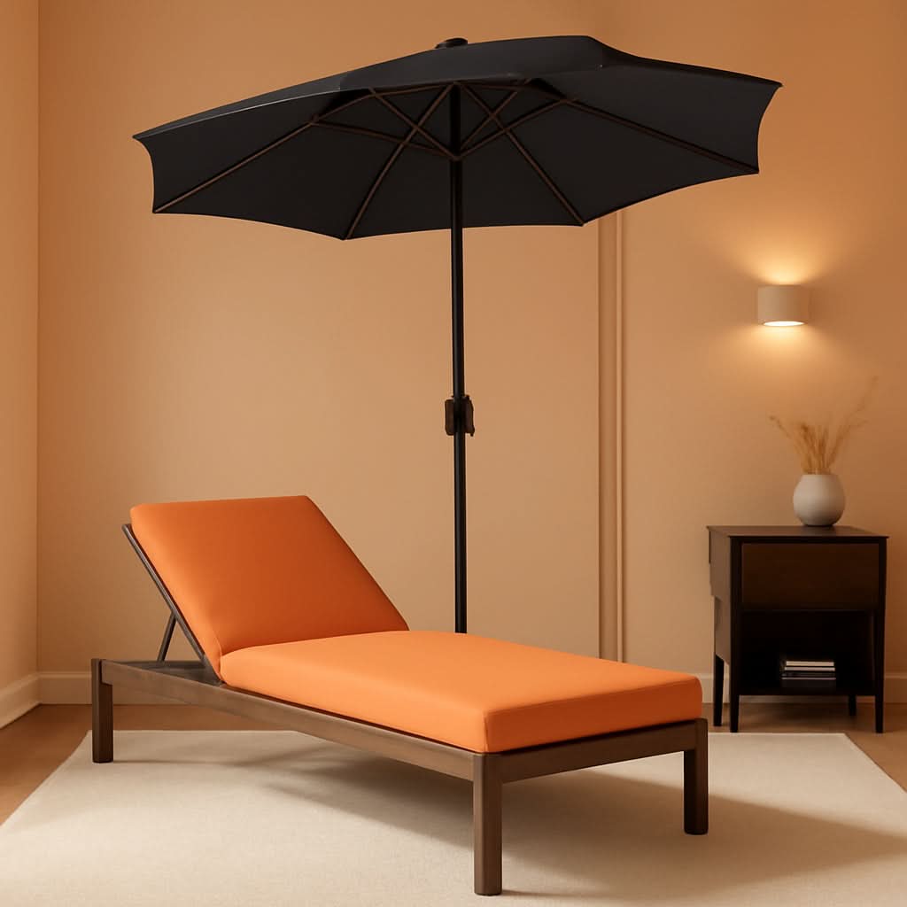9Ft Lyon Outdoor Patio Umbrella Dark Blue Garden Shade