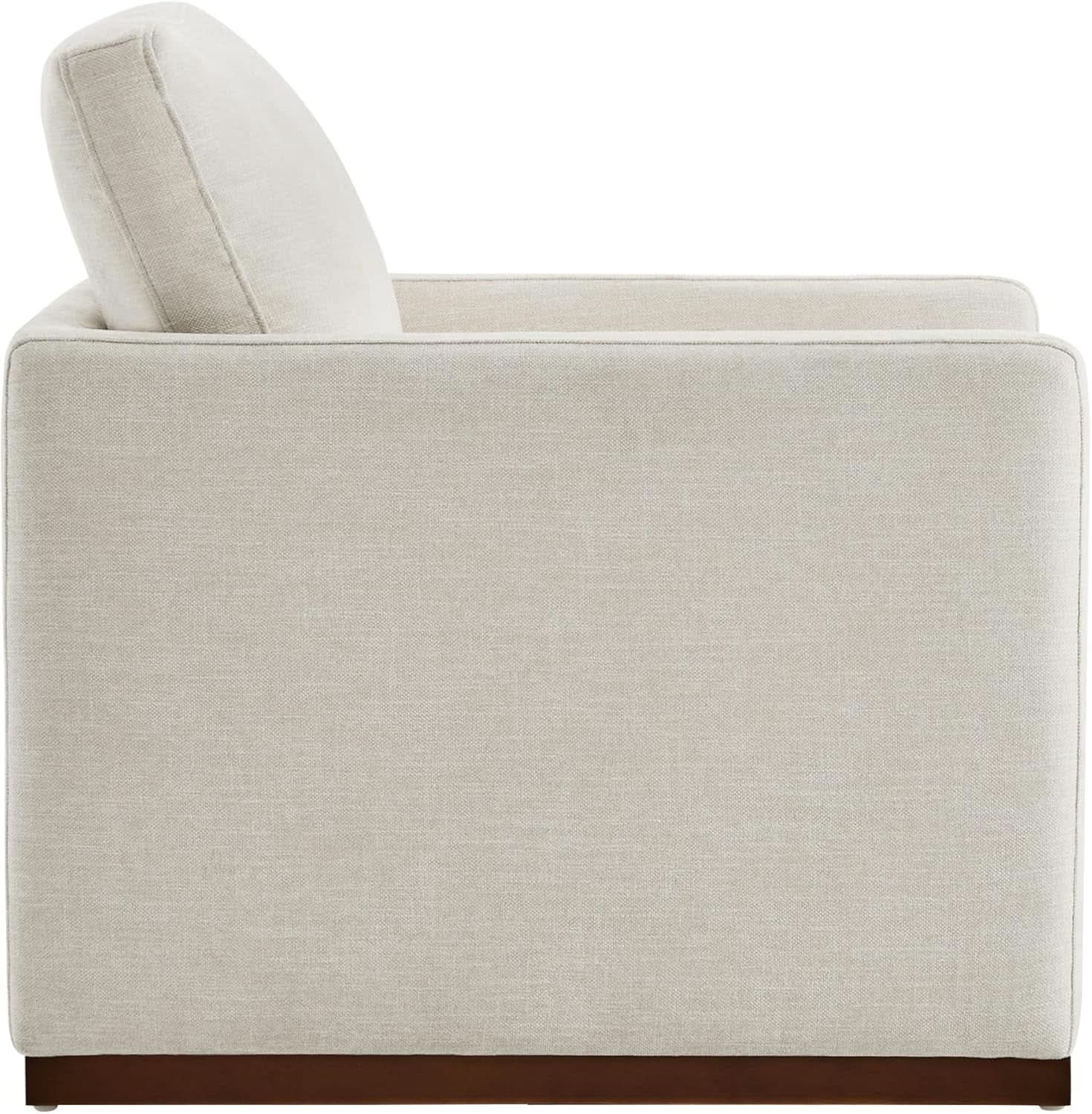 Swivel Linen Accent Armchair Mid Century Modern 360 Swivel