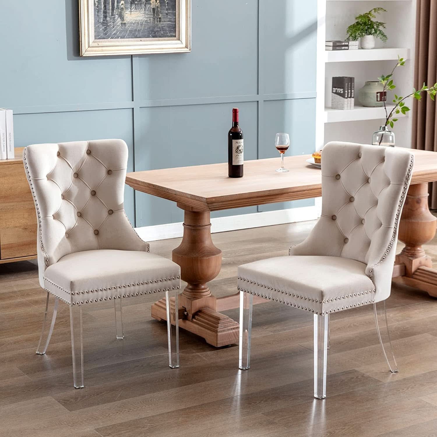 Velvet Upholstered Dining Chairs Set Of 4 For Kitchen