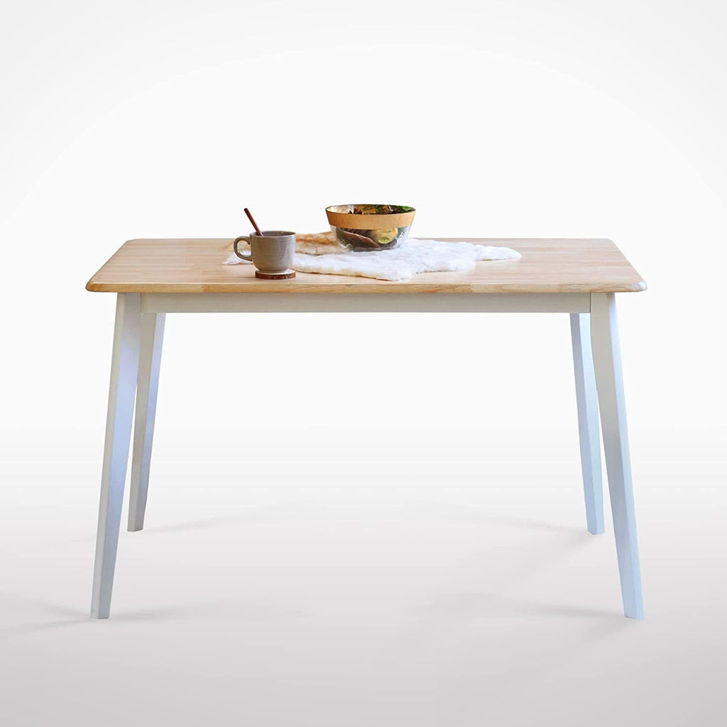 Mid Century Modern Solid Wood Rectangular Dining Table