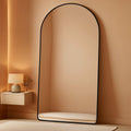 Full Length Mirror With Stand 78x38 Inch Black Aluminum Frame