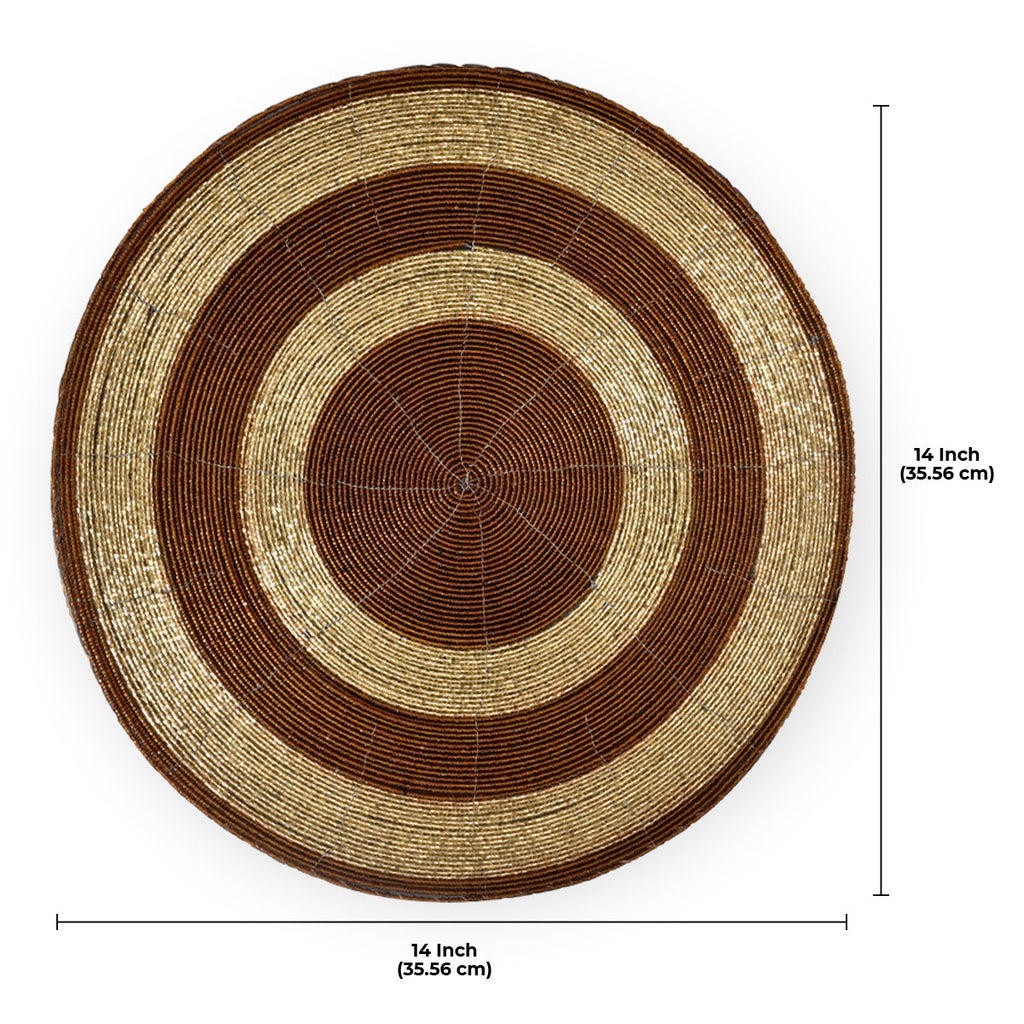 Dillen Grace – Beaded Placemats, The Dillen Collection Elegant Decorative Dining Table Décor 14 inch