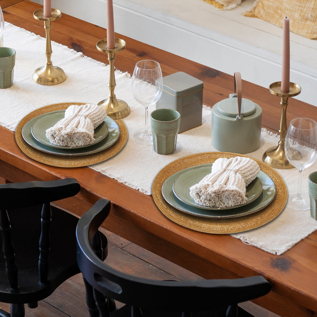 Everly Grace – Beaded Placemats, The Everly Collection Elegant Decorative Dining Table Décor 14 inch