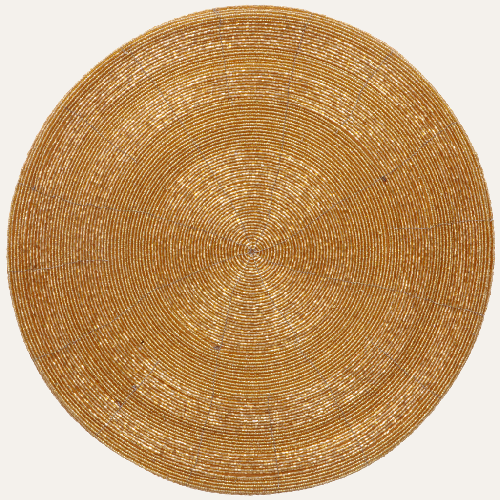Everly Grace – Beaded Placemats, The Everly Collection Elegant Decorative Dining Table Décor 14 inch