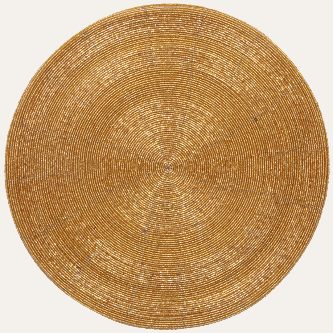 Everly Grace – Beaded Placemats, The Everly Collection Elegant Decorative Dining Table Décor 14 inch