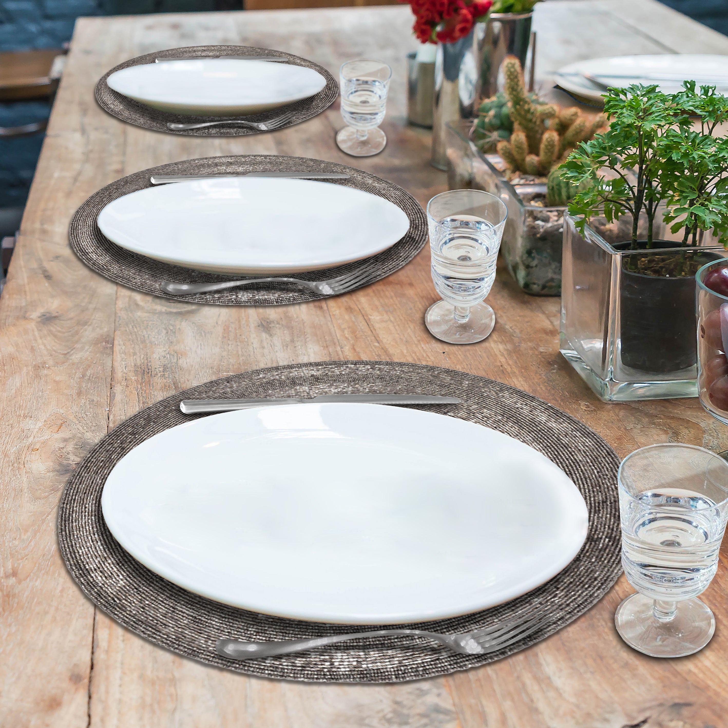 Charliedon Bloom – Beaded Placemats, The Charliedon Collection Artistic Decorative Dining Table Décor 14 inch