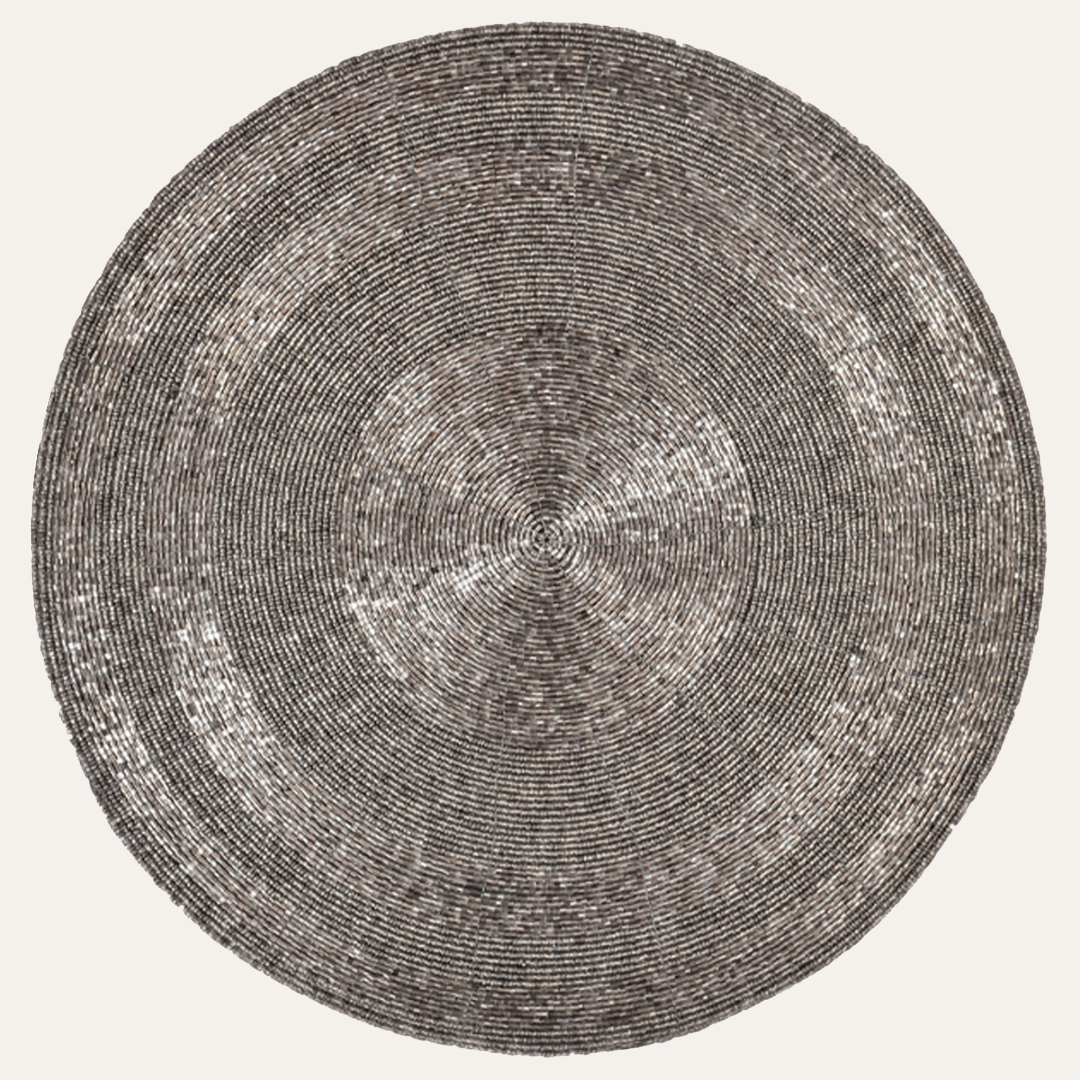 Charliedon Bloom – Beaded Placemats, The Charliedon Collection Artistic Decorative Dining Table Décor 14 inch