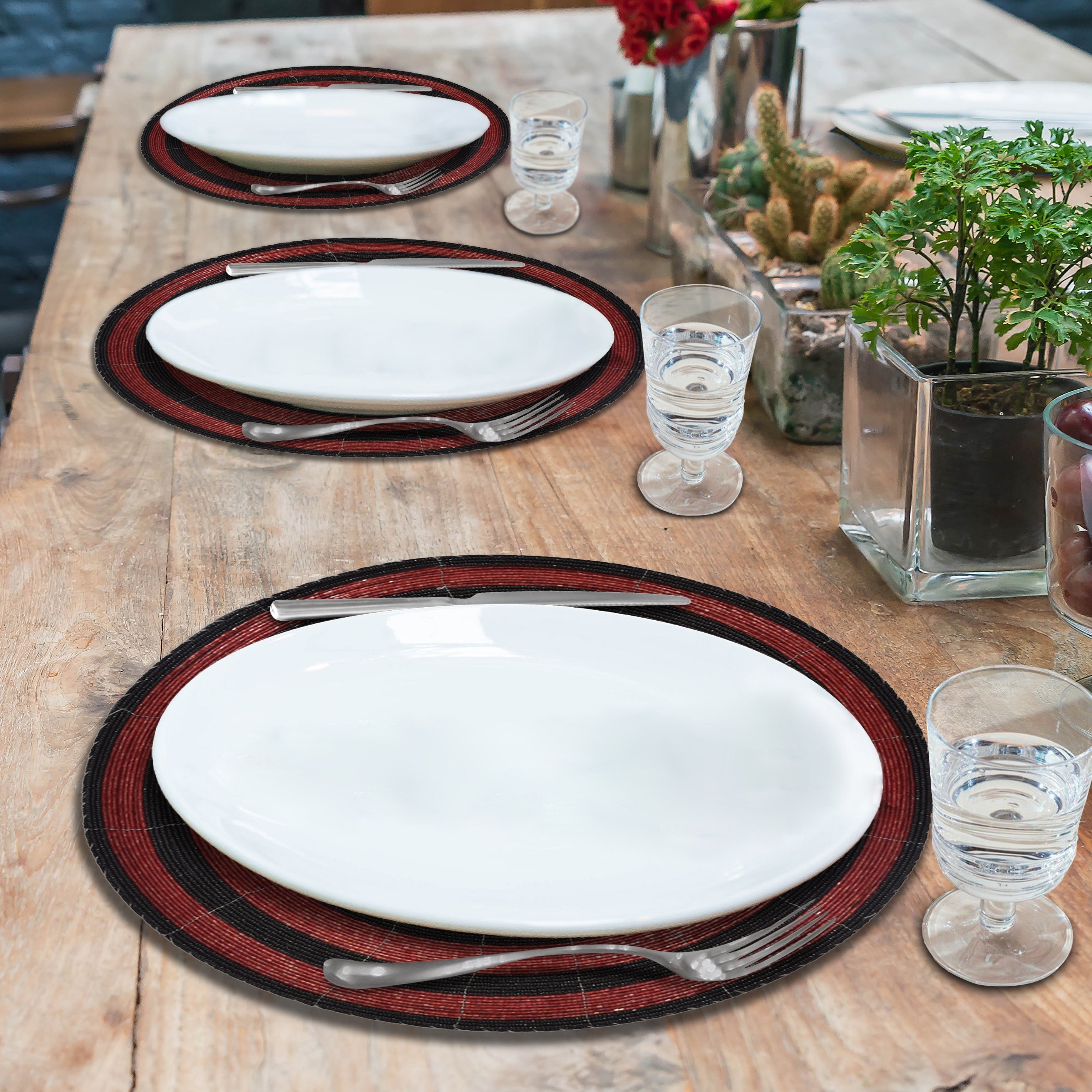Charlier Grace – Beaded Placemats, The Charlier Collection Elegant Decorative Dining Table Décor 14 inch