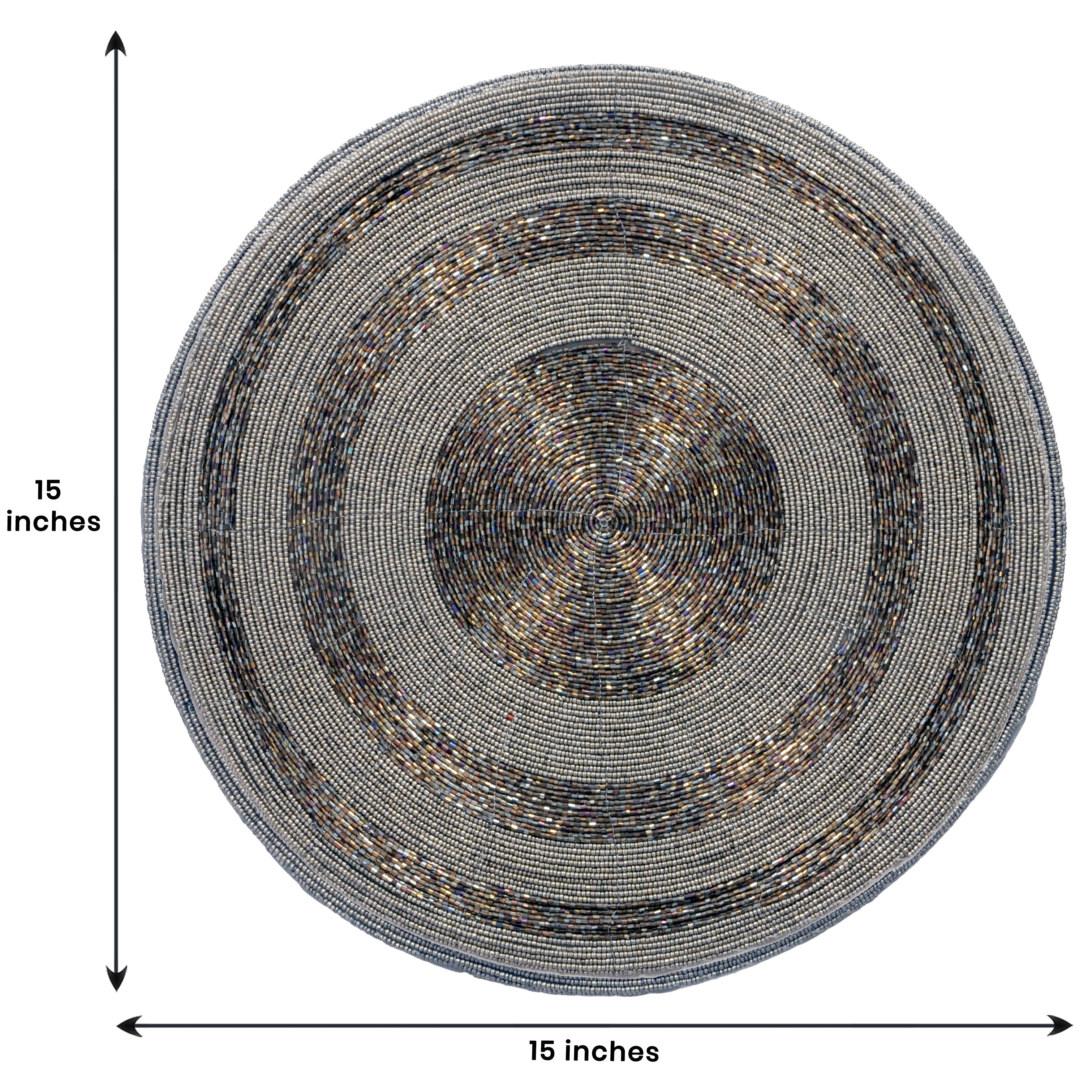 Vaiga Grace – Beaded Placemats, The Vaiga Collection Elegant Decorative Dining Table Décor 14 inch