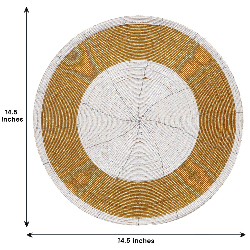 Amberly Grace – Beaded Placemats, The Amberly Collection Elegant Decorative Dining Table Décor 14 inch