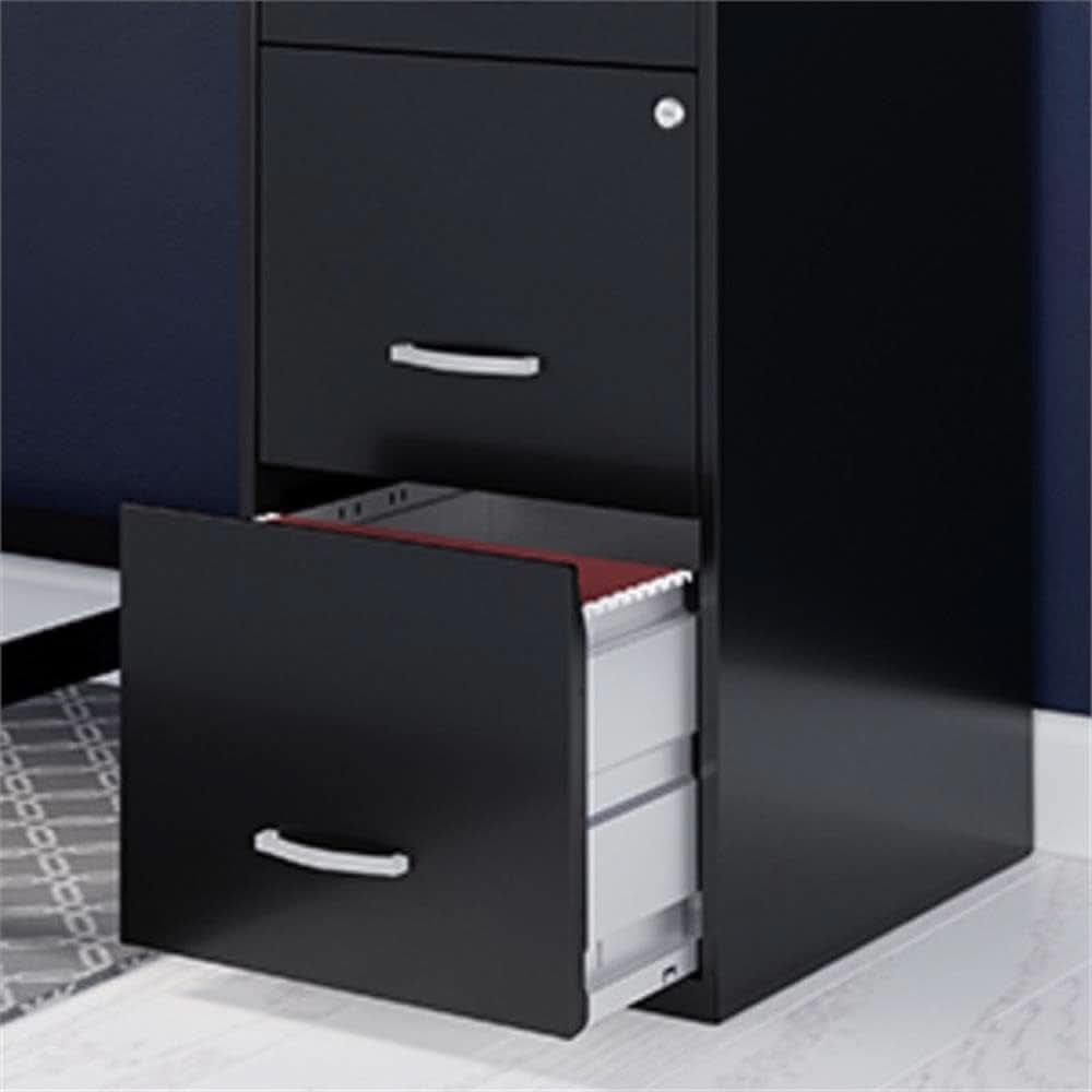Pearl White 18 Inch Deep 3 Drawer Metal File Cabinet