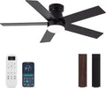 Black 47 Inch Low Profile Ceiling Fan With Remote LED