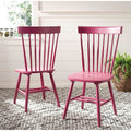 Raspberry Pink Spindle Side Chair Set of 2 Solid Oak