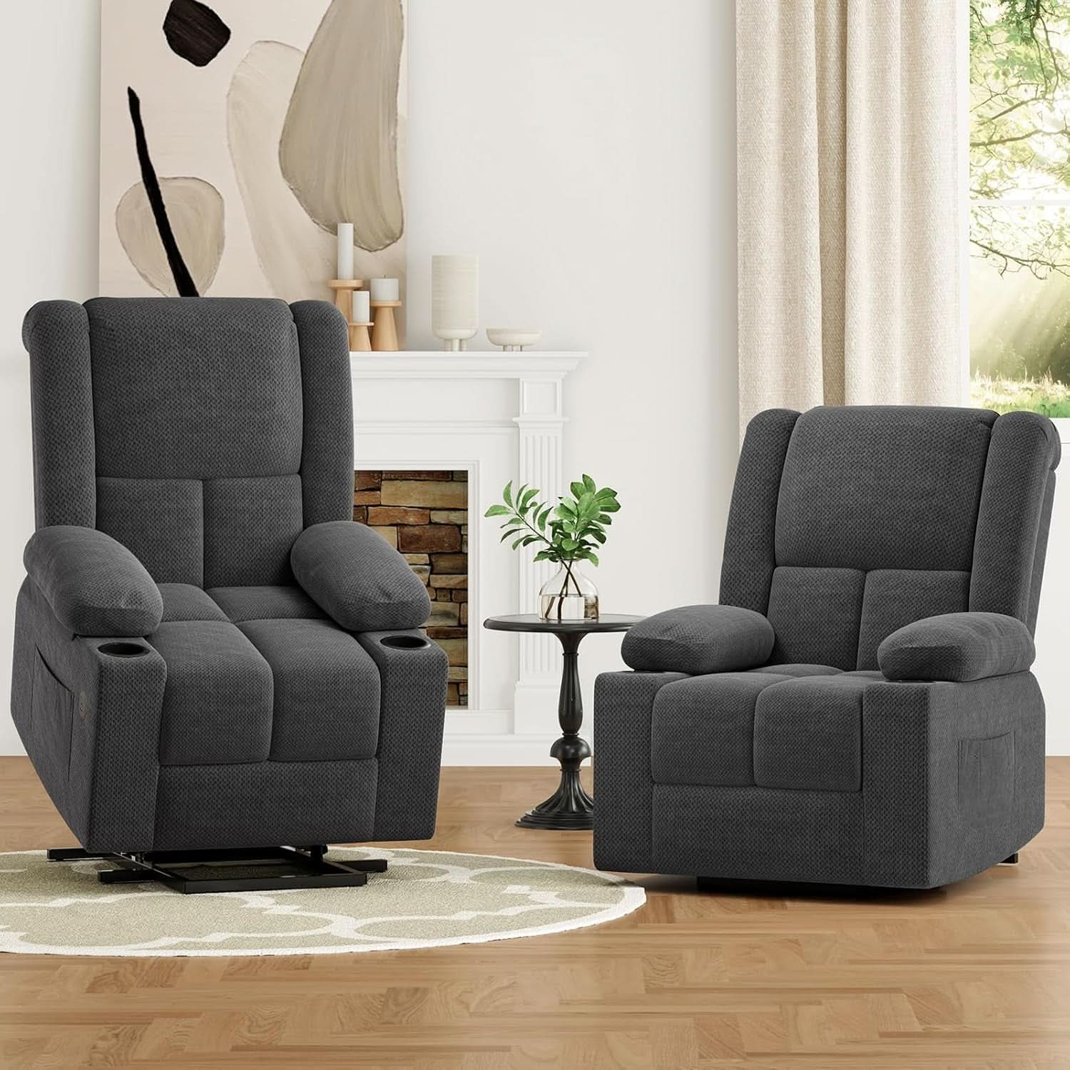 Power Lift Recliner Chair With Massage And Heat USB Ports