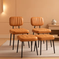 Brown Mid Century Modern Upholstered Dining Chair Set Of 4