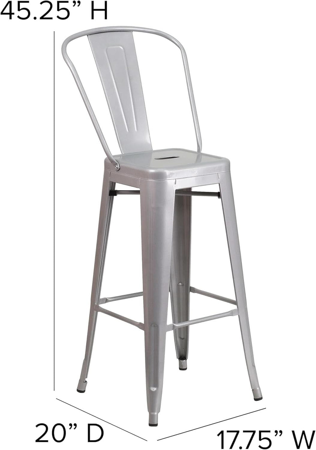 Commercial Grade Metal Barstool Set for Indoor Outdoor Use