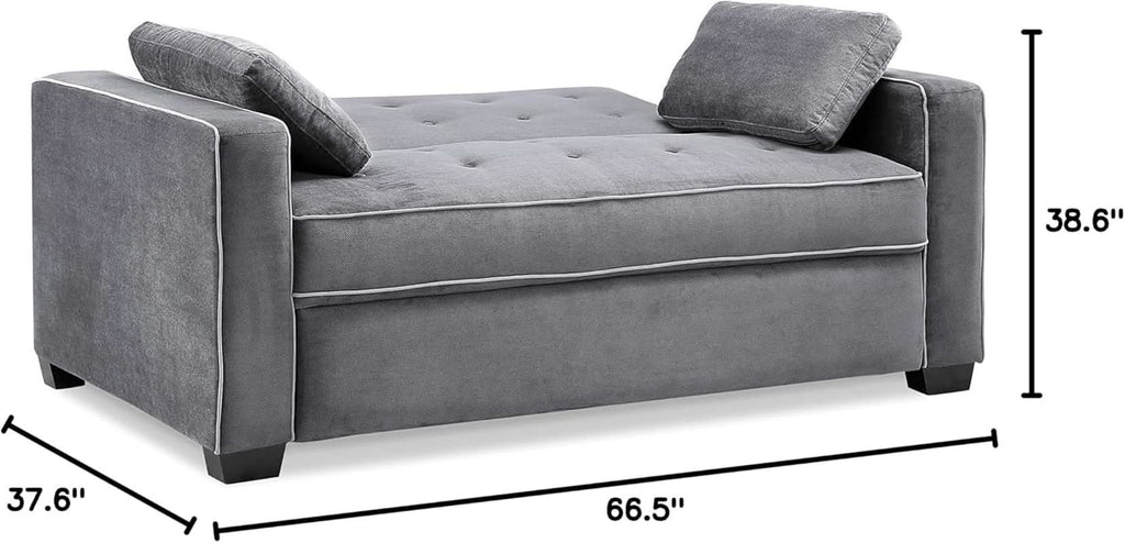 Ainsley Loveseat With Pull Out Sleeper Microfiber Charcoal