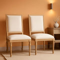 Beige Upholstered French Country Dining Chairs Set of 2