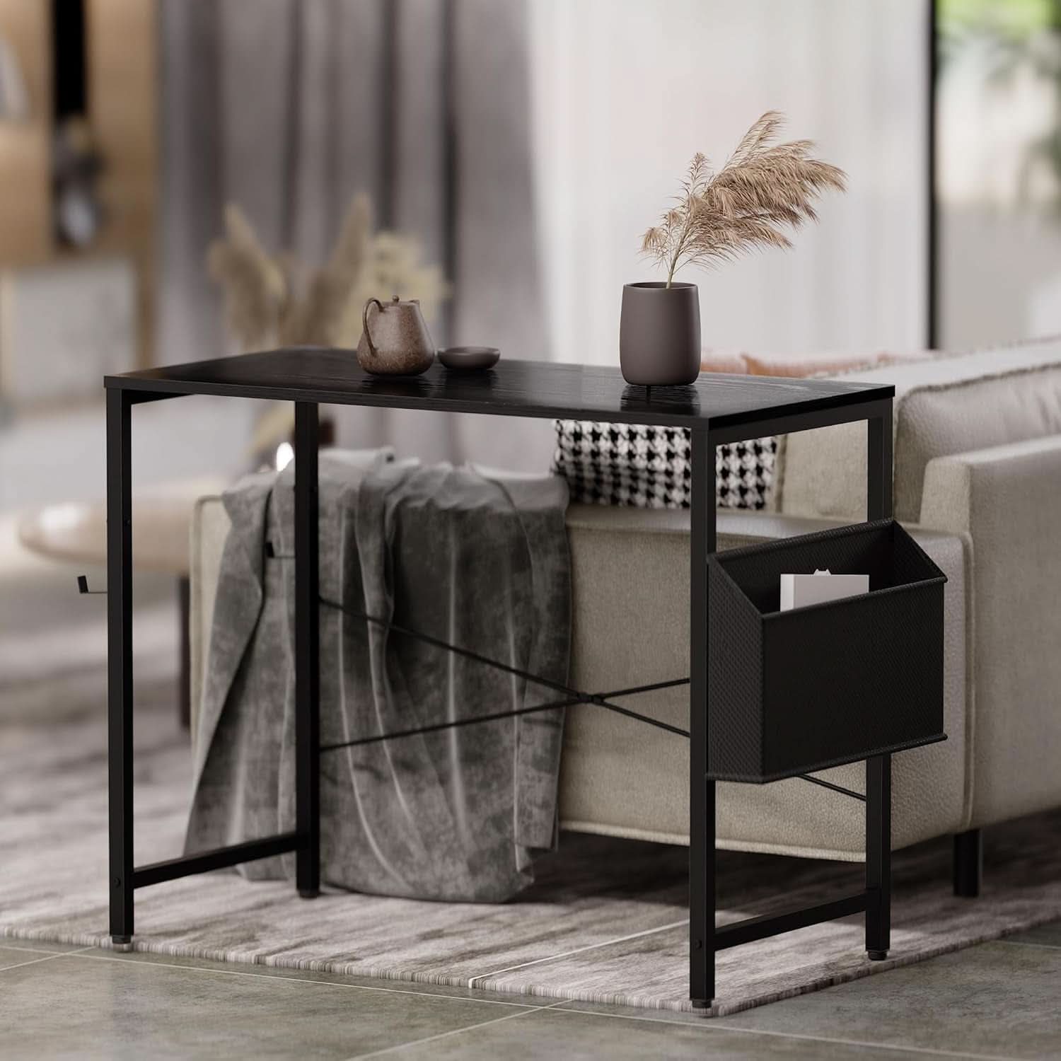 32 Inch Computer Desk With Storage Bag And Headphone Hook