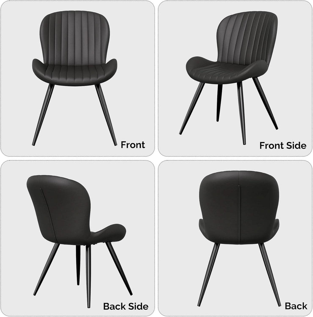 Dining Chairs Set Of 6 Modern Upholstered Black 19 Inch