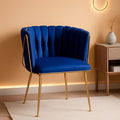Blue Wingback Dining Chairs Set Of Four Modern Style