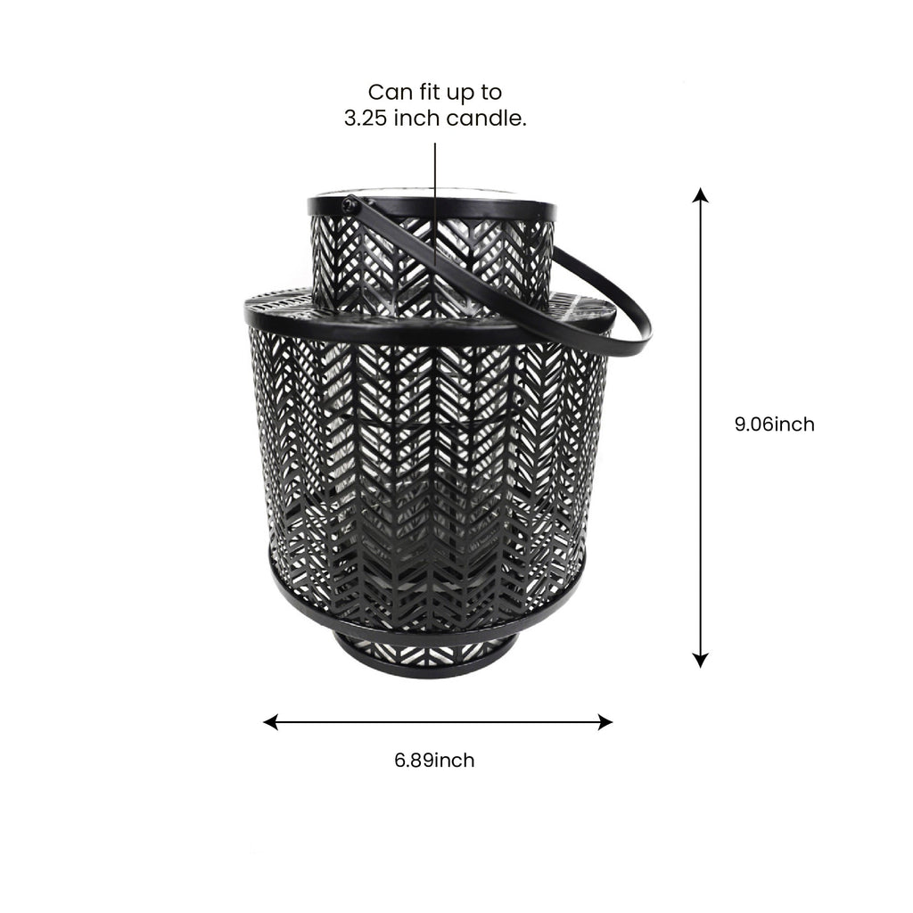 Black Hanging Candle Holder Lantern