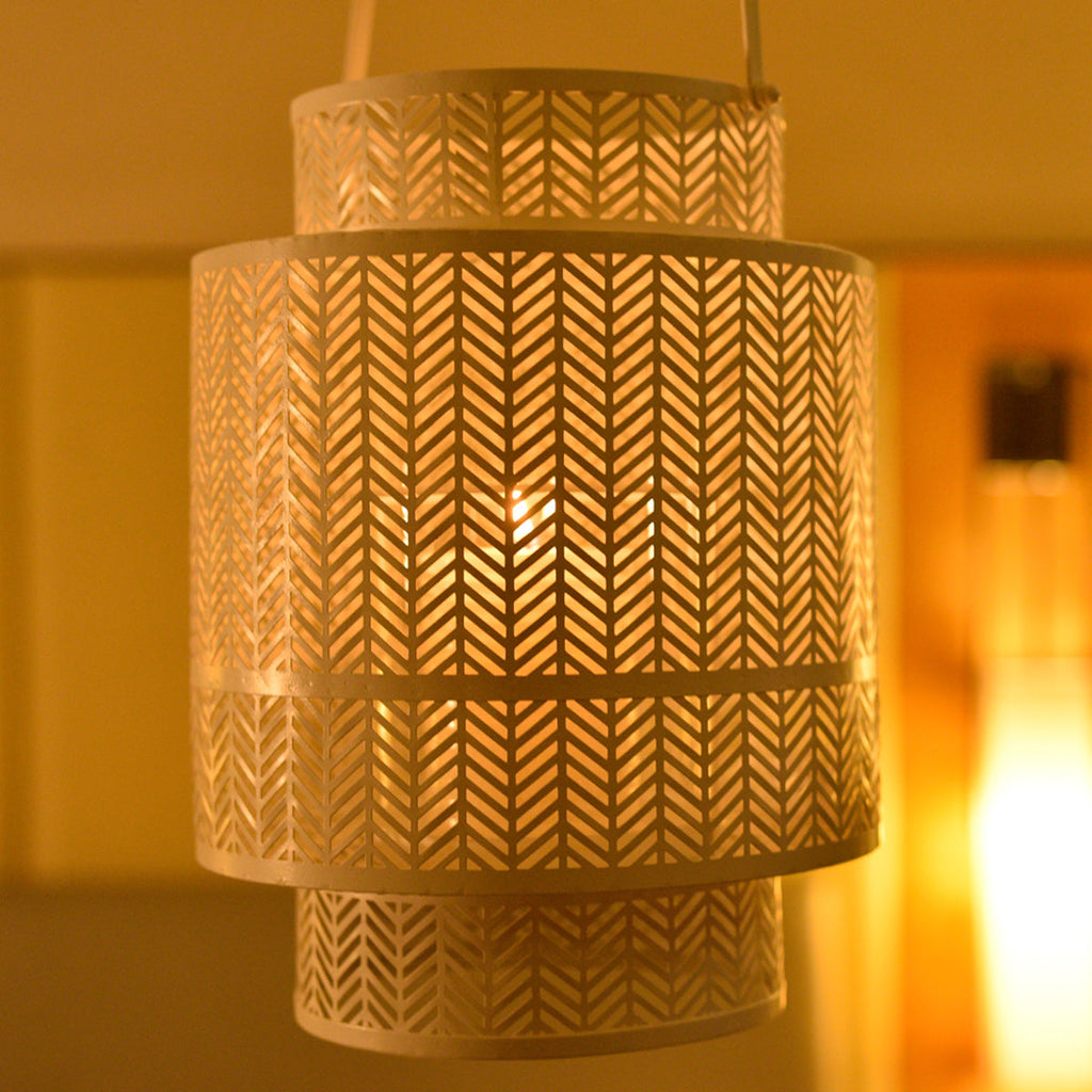 White Hanging Candle Holder Lantern